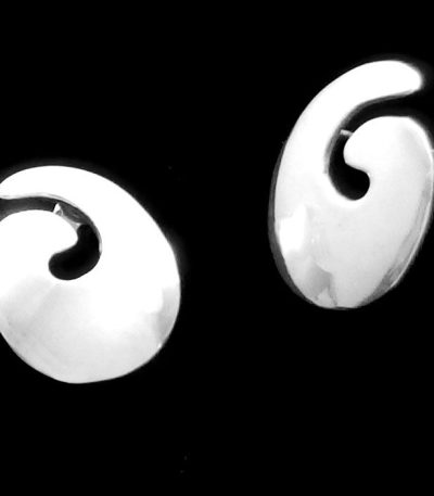 Silver chunky stud earrings