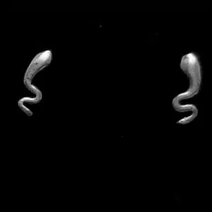 Silver snake stud earrings