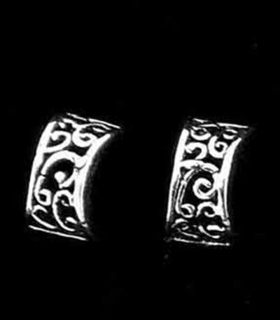 Silver hoop stud earring