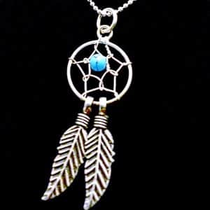 Silver dream catcher necklace