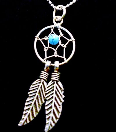 Silver dream catcher necklace