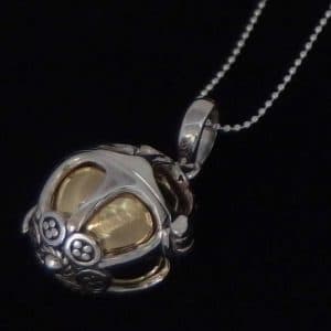 Silver chime ball pendant
