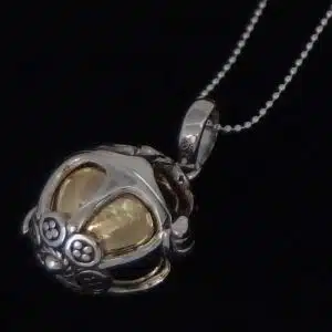 Silver chime ball pendant