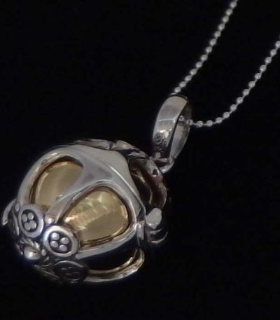 Silver chime ball pendant