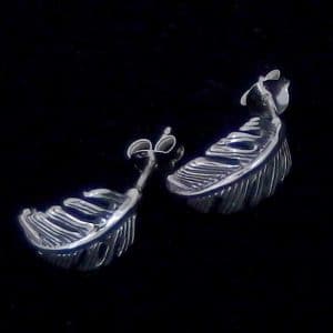 Sterling silver feather hoops