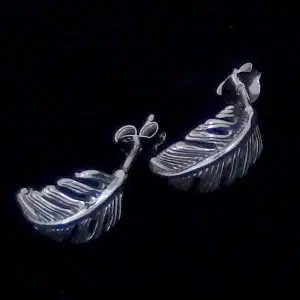 Sterling silver feather hoops