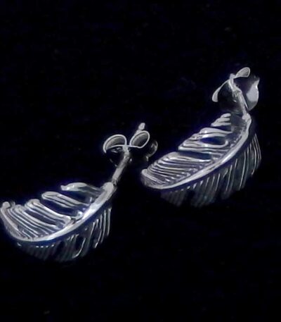 Sterling silver feather hoops
