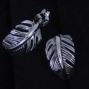 Sterling silver feather hoops