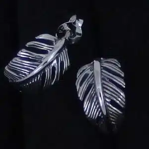 Sterling silver feather hoops