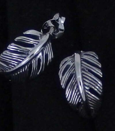 Sterling silver feather hoops