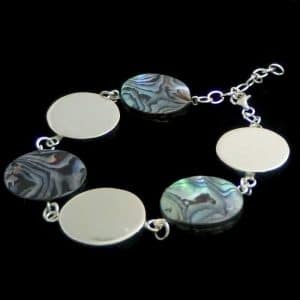 Sterling silver paua bracelet