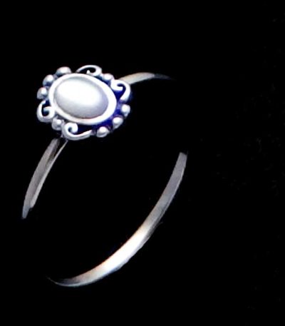 Mother pearl ring silver