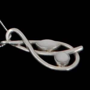 Silver mother pearl necklace