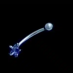 Amethyst eyebrow piercing