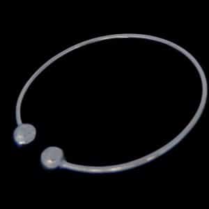 Silver ball cuff bangle