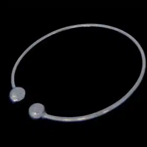 Silver ball cuff bangle