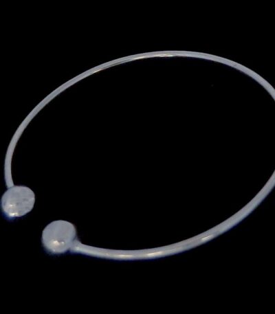 Silver ball cuff bangle
