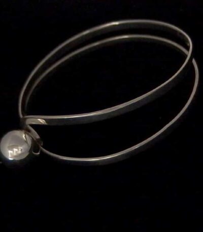 Silver ball bangle