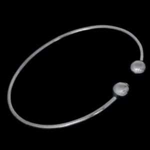 Silver ball cuff bangle