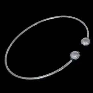 Silver ball cuff bangle