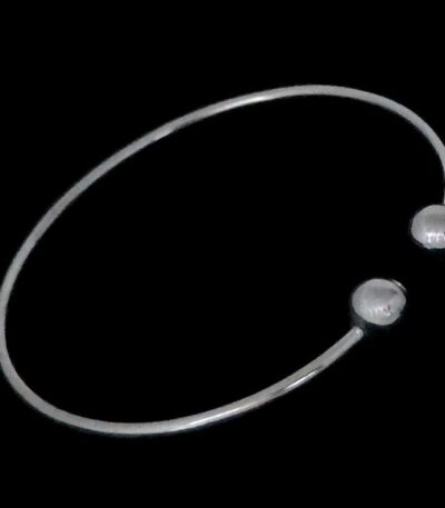 Silver ball cuff bangle