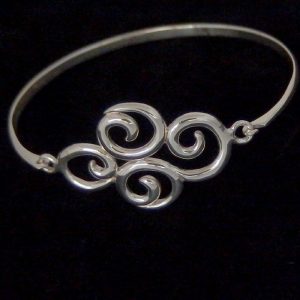 Silver spirals bangle