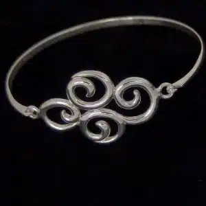 Silver spirals bangle