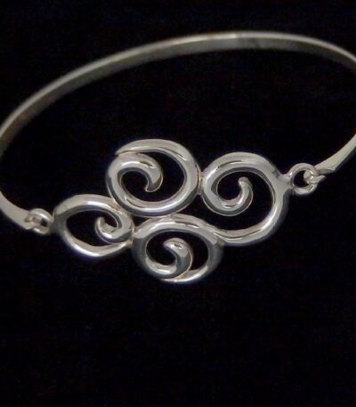 Silver spirals bangle