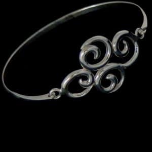 Silver spirals bangle
