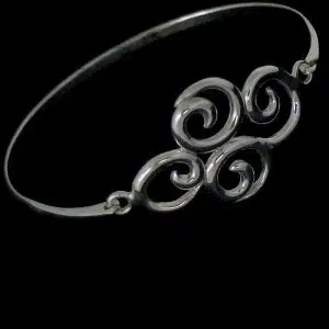 Silver spirals bangle