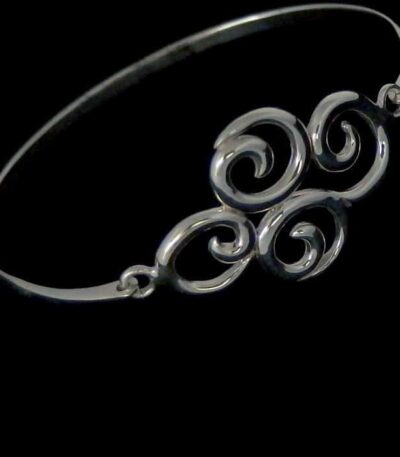 Silver spirals bangle