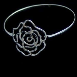 Silver flower bangle