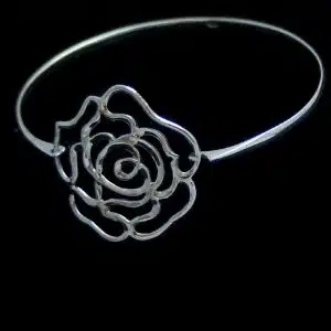 Silver flower bangle