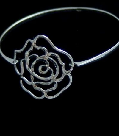 Silver flower bangle