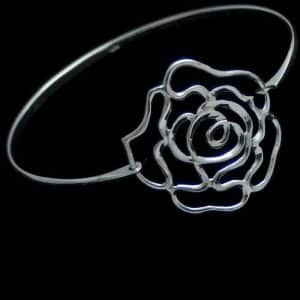 Silver flower bangle