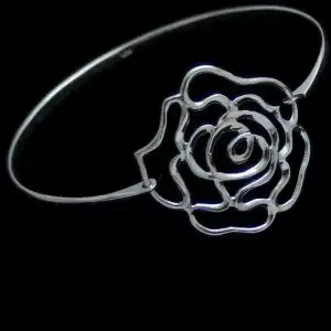 Silver flower bangle