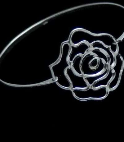 Silver flower bangle