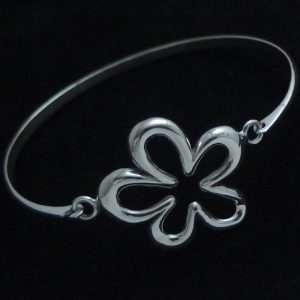 Silver flower bangle