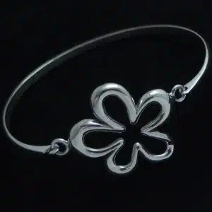 Silver flower bangle