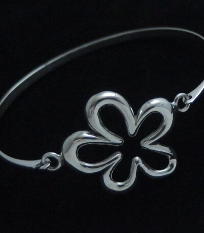 Silver flower bangle