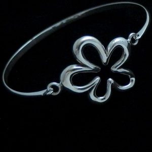 Silver flower bangle