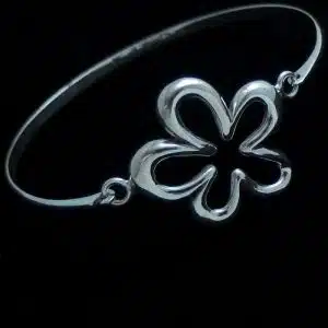 Silver flower bangle