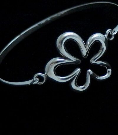 Silver flower bangle