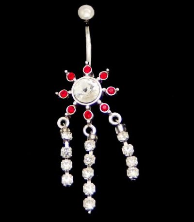 Dangling belly piercing