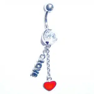 Dangle belly piercing