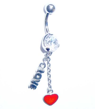 Dangle belly piercing