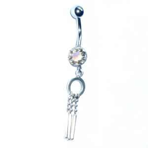 Dangling belly piercing