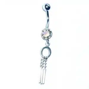 Dangling belly piercing