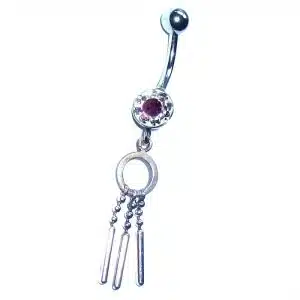 Dangling belly piercing