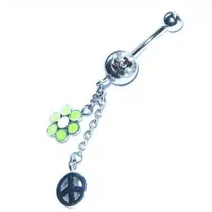 dangle belly piercing-flower